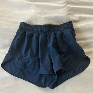 Lululemon Athletica Track That High Rise Navy Blue Athletic Shorts 3in.